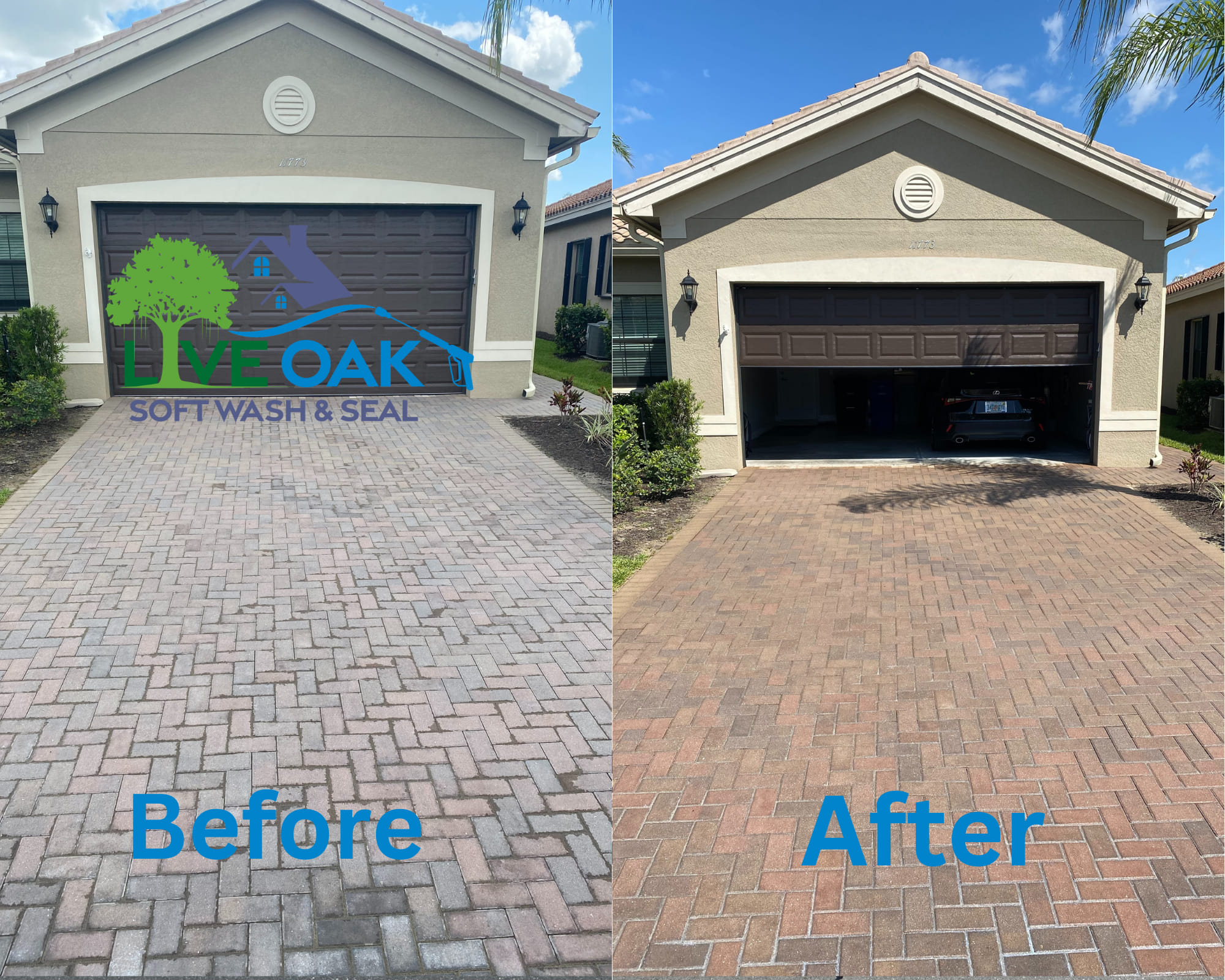 Paver Driveway Soft Wash & Seal