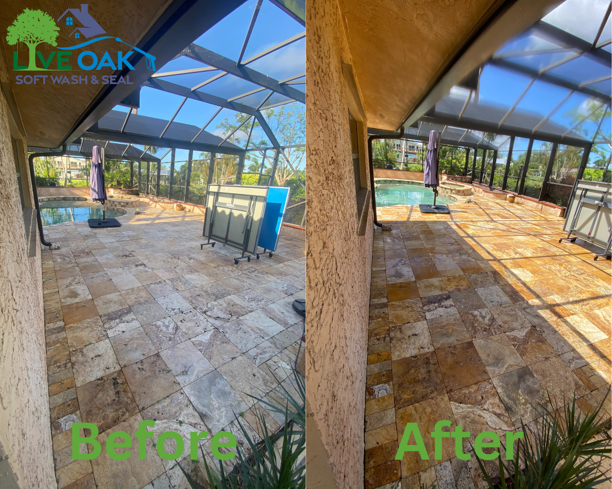 Travertine Lanai Cleaning