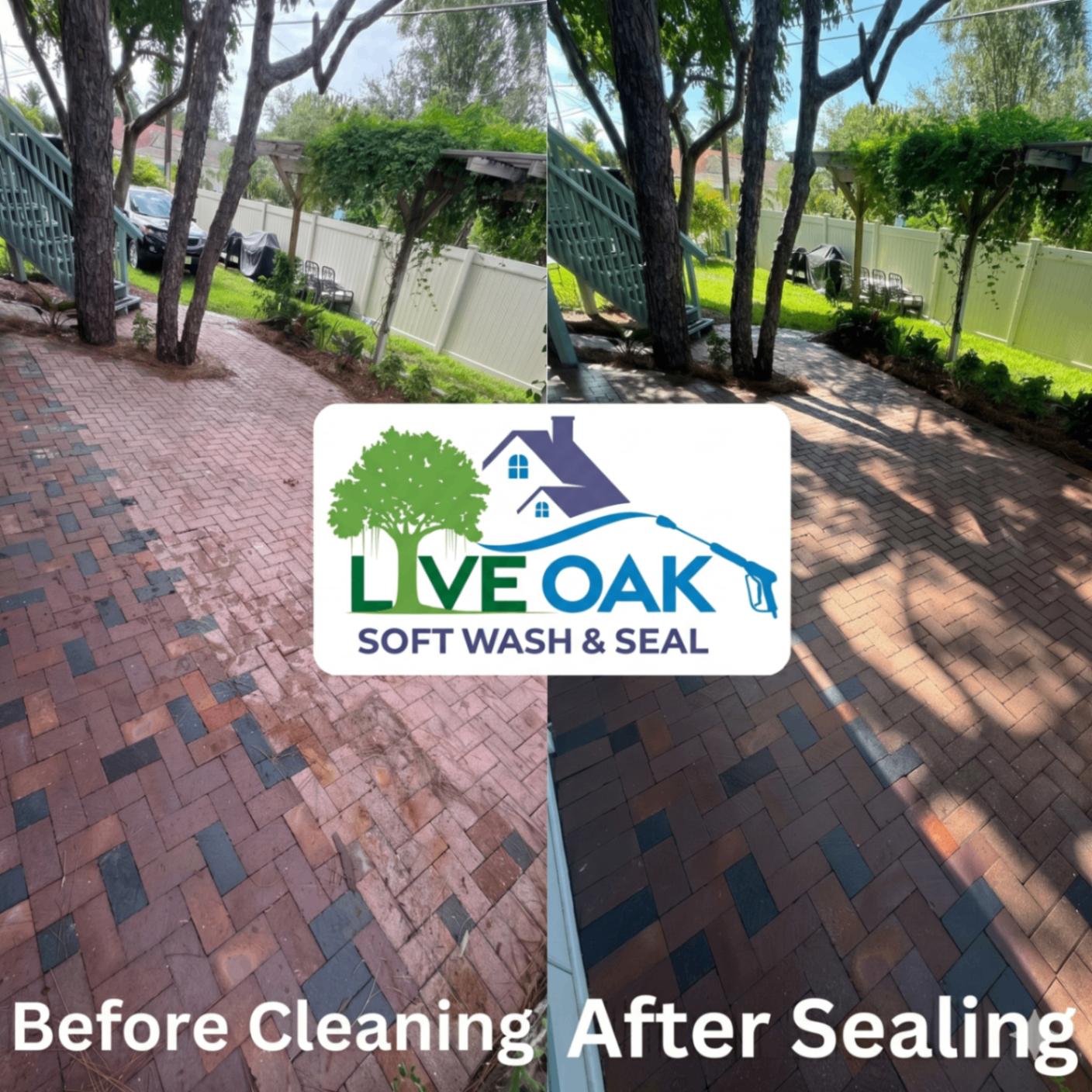 Brick Walkway Soft Wash & Seal